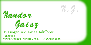 nandor gaisz business card